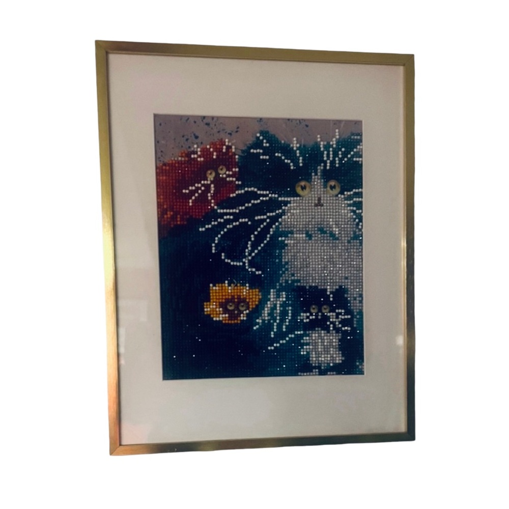 Handmade Persian Cat Diamond Painting Portrait